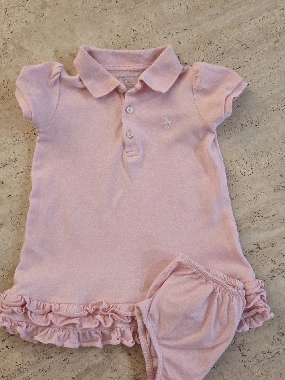 Ralph Lauren Light Pink Polo Dress with Ruffle Bloomers